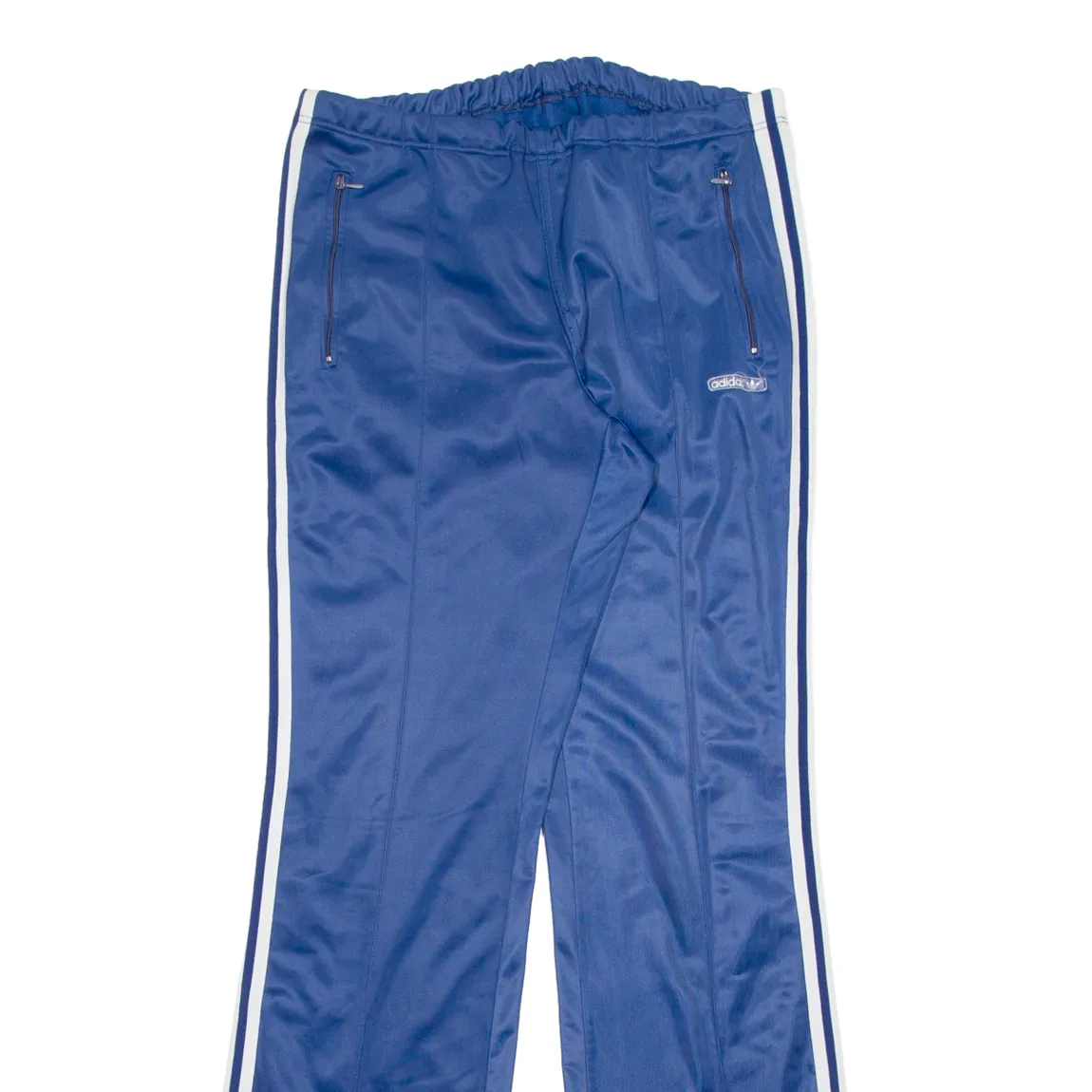 ADIDAS Womens Track Pants Blue Flared L W31 L35