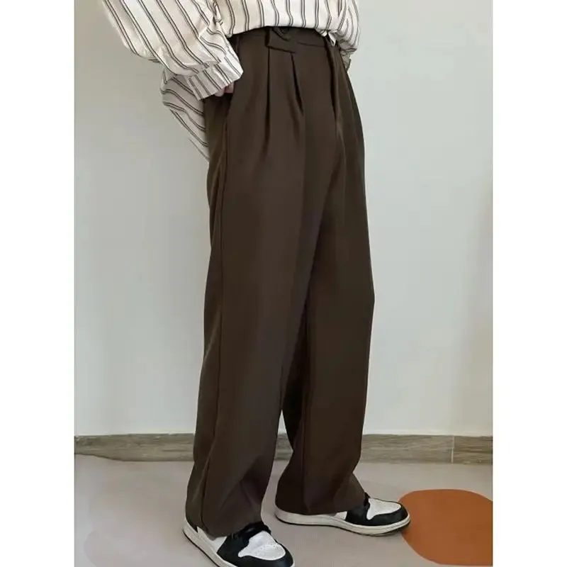 Aidase mens outfits INS Retro Set Men Women Preppy Knitted Vest Harajuku Loose Long Sleeve Shirt Straight Wideleg Casual Trousers Couple Three-piece