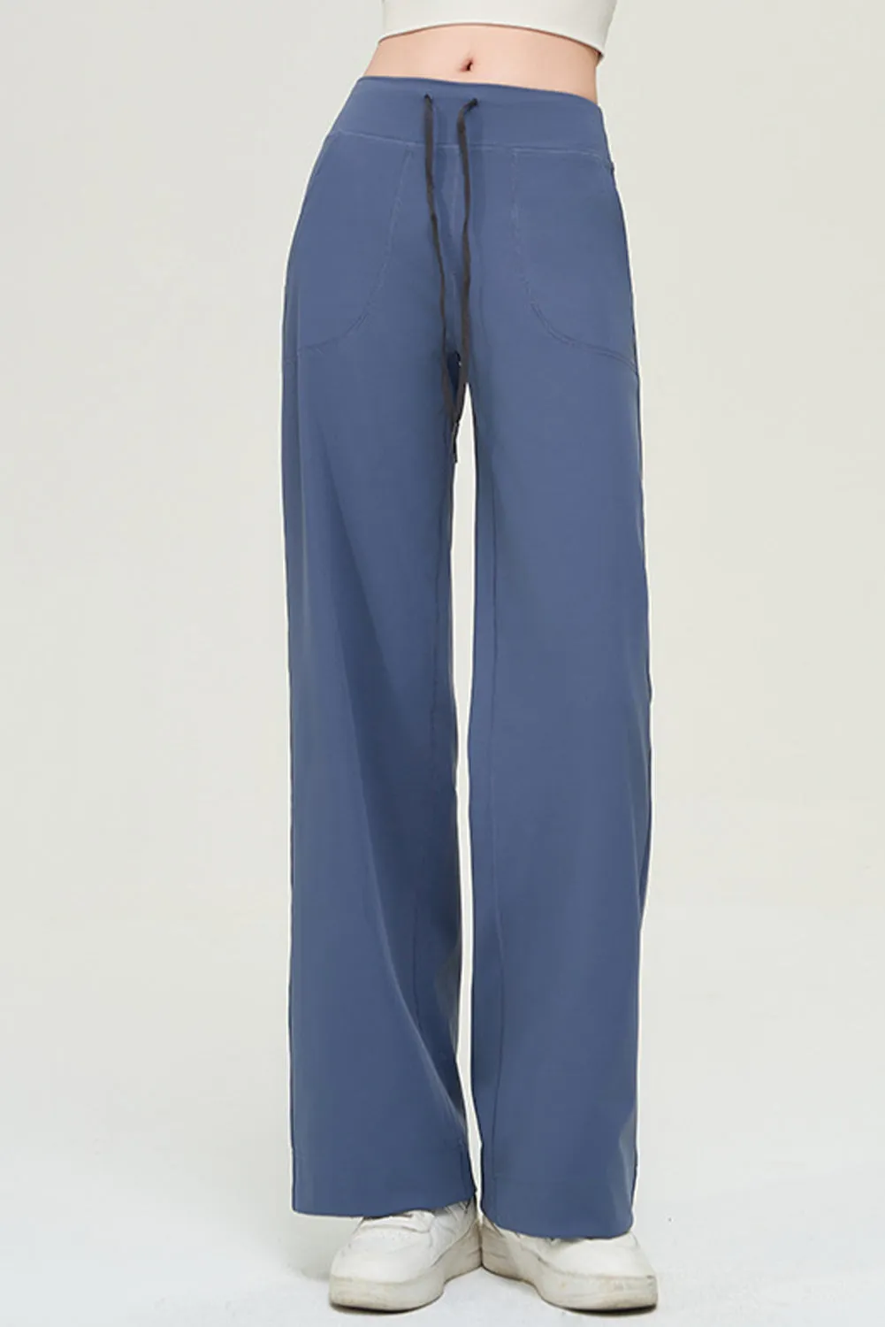Drawstring Stitching Pockets Loose Sweatpants