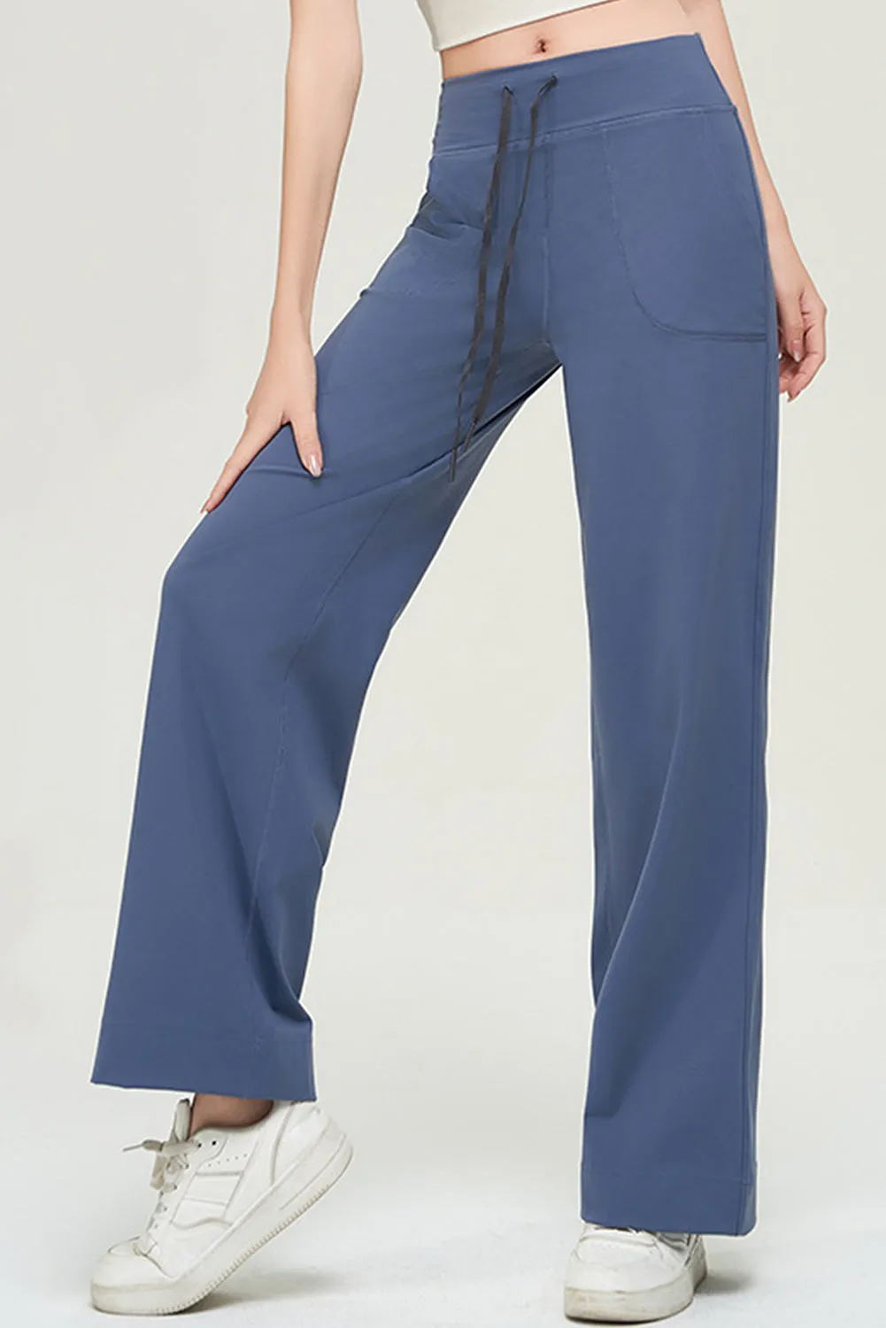 Drawstring Stitching Pockets Loose Sweatpants