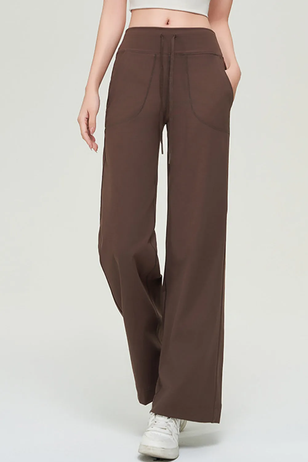 Drawstring Stitching Pockets Loose Sweatpants