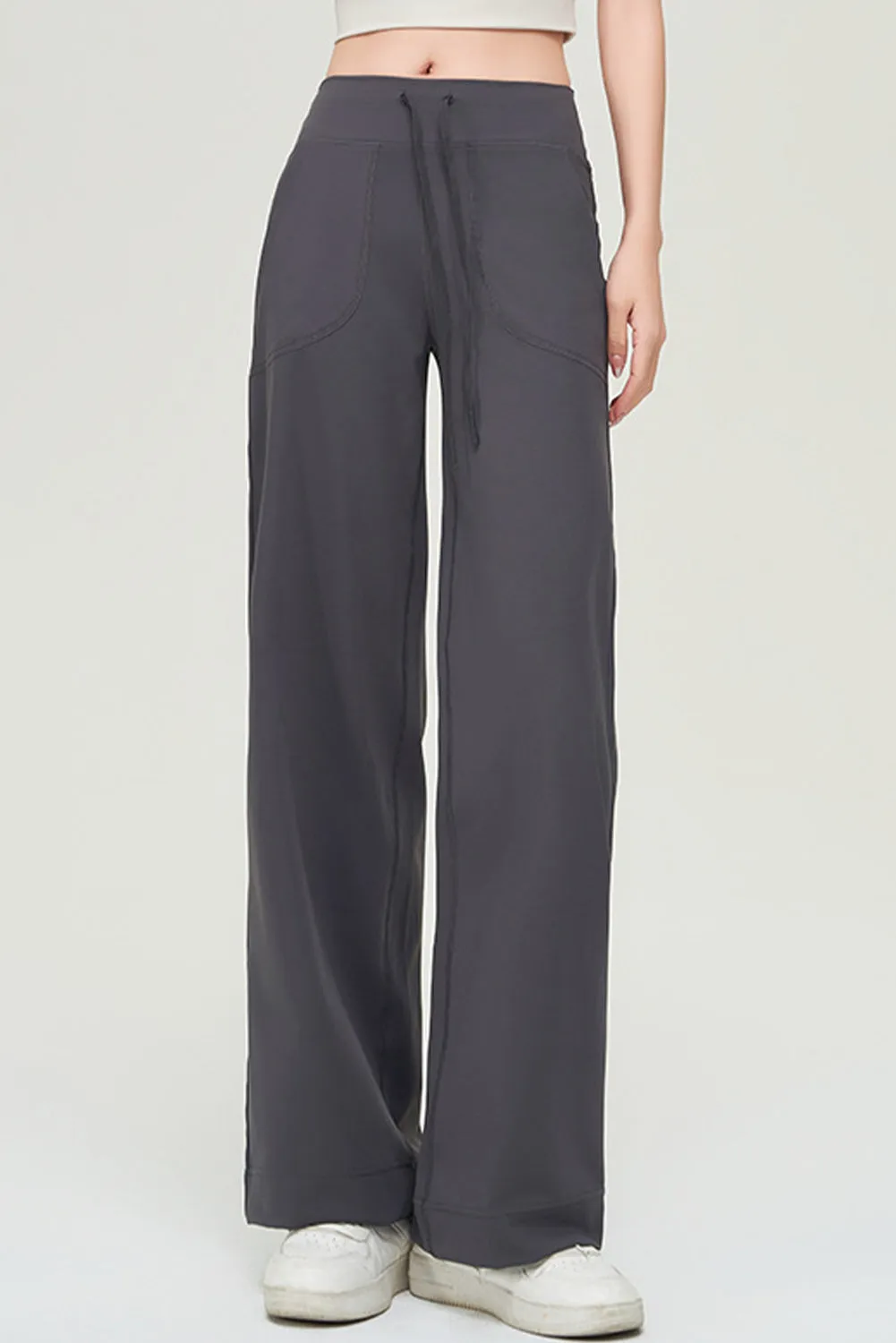 Drawstring Stitching Pockets Loose Sweatpants