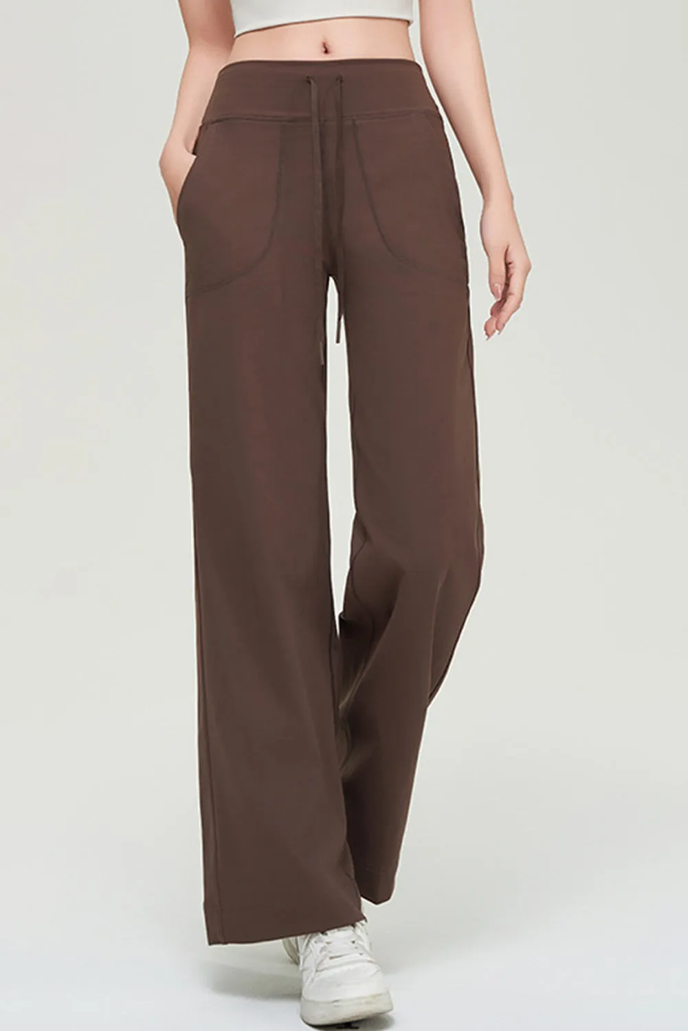 Drawstring Stitching Pockets Loose Sweatpants