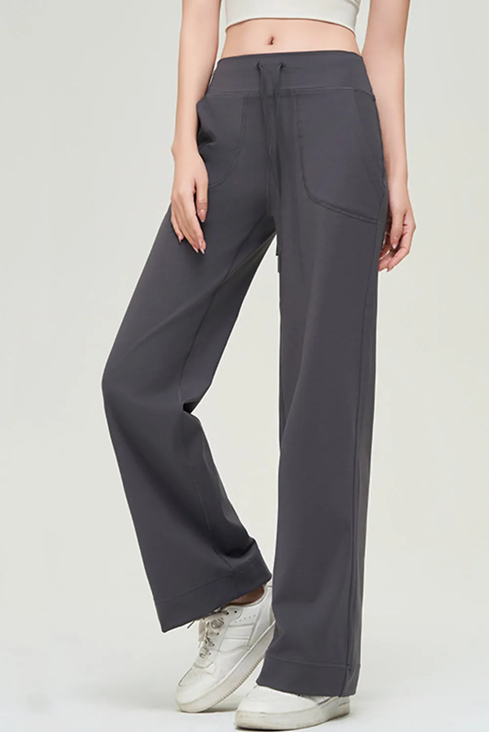 Drawstring Stitching Pockets Loose Sweatpants