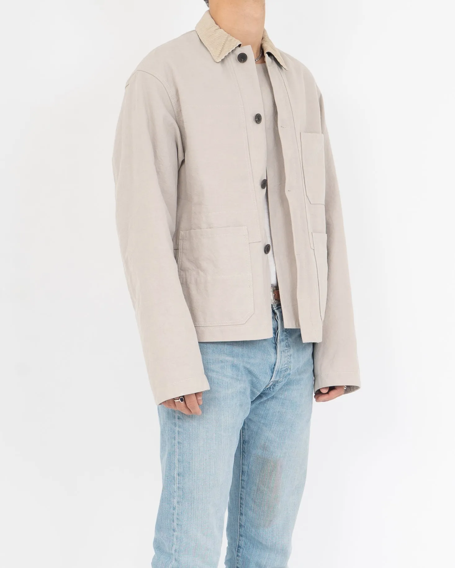 FW19 Grey Cord Collar Workwear Jacket Sample