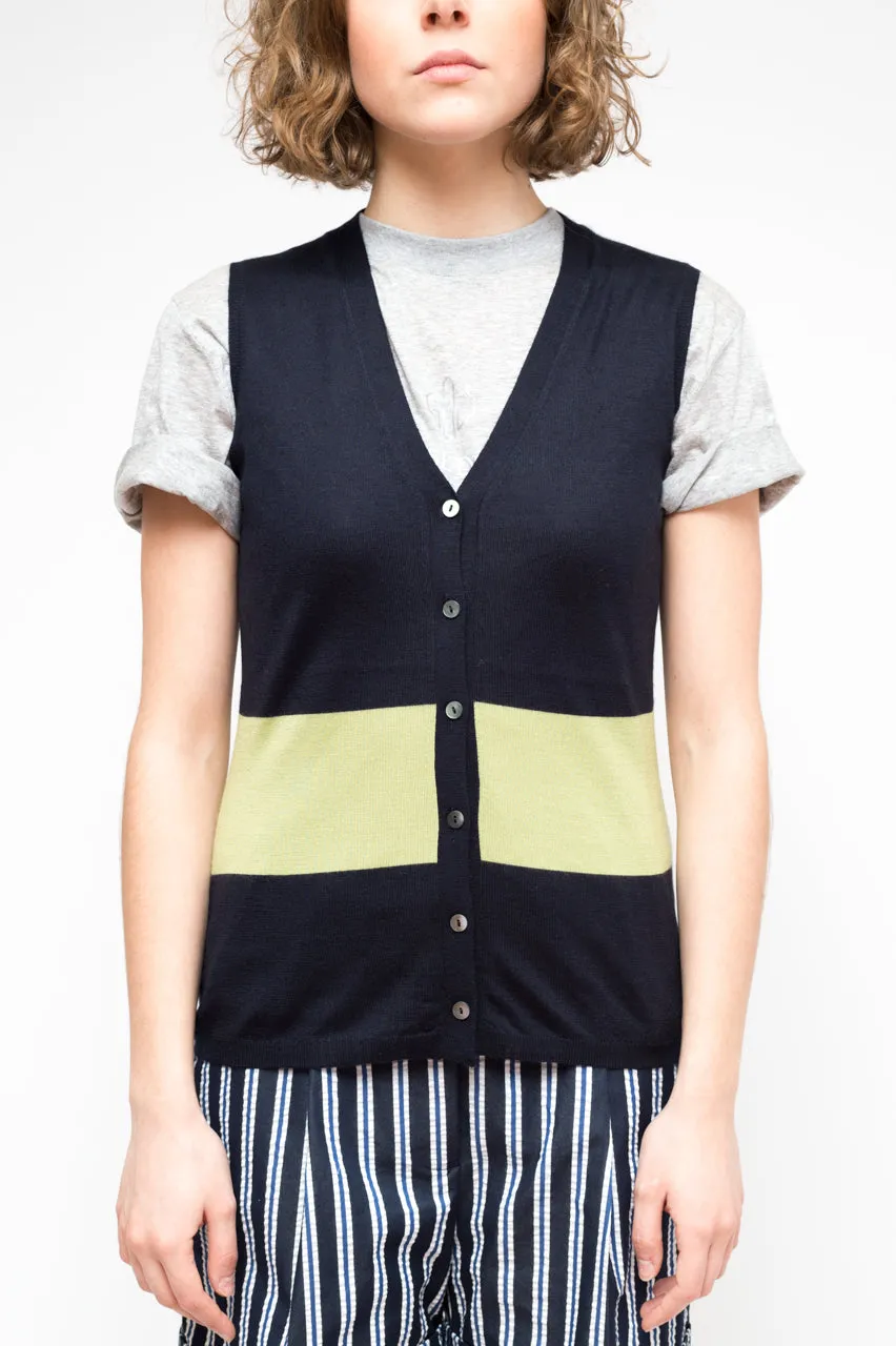 LA ROSE gilet cardigan Blue Green