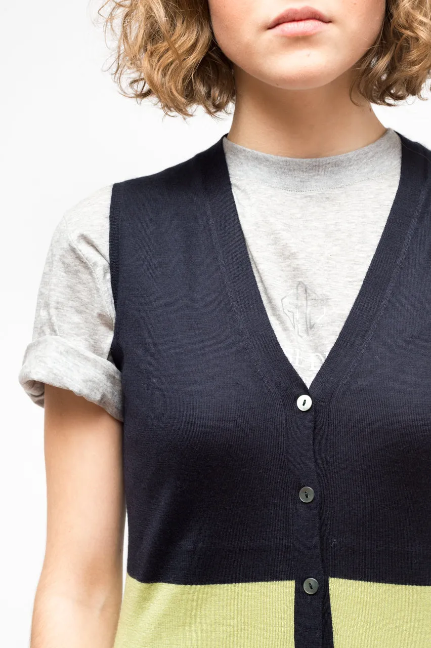 LA ROSE gilet cardigan Blue Green