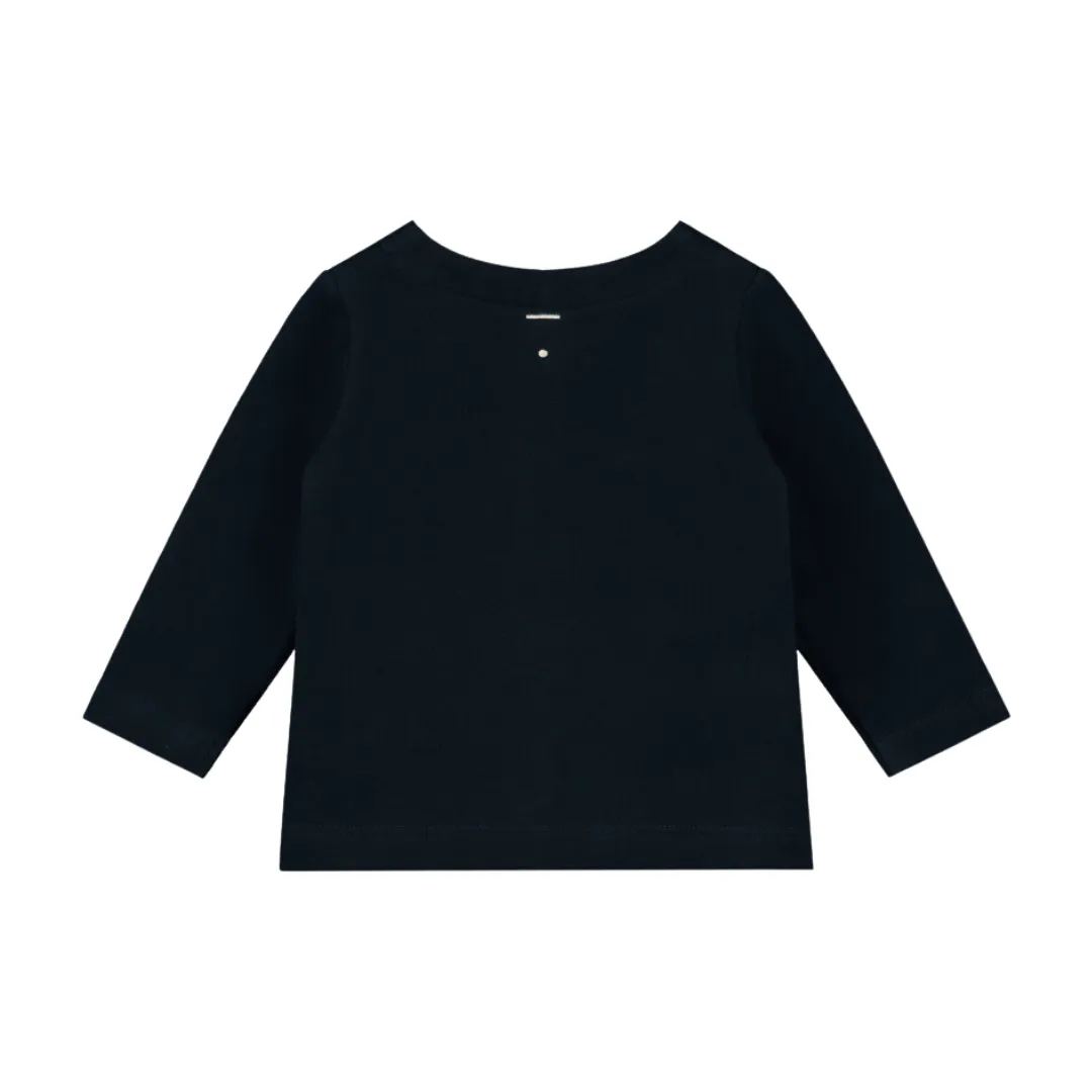Organic Baby Cardigan "Nearly Black"