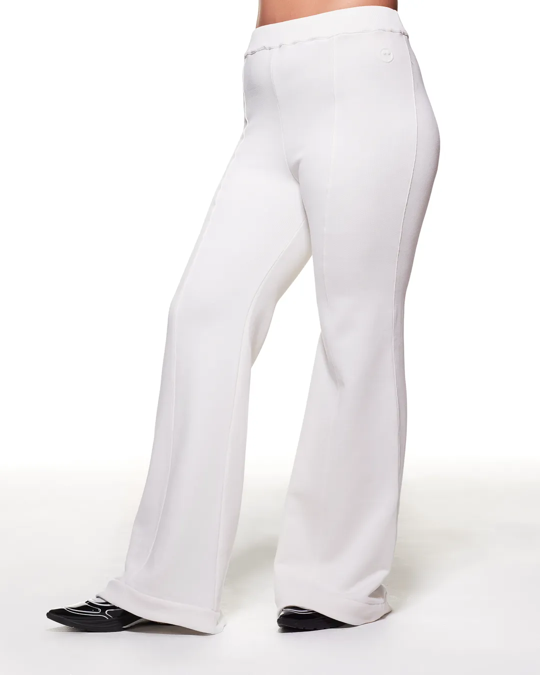 ORGANIC COTTON SEACELL BLEND FLARE PANTS - WHITE