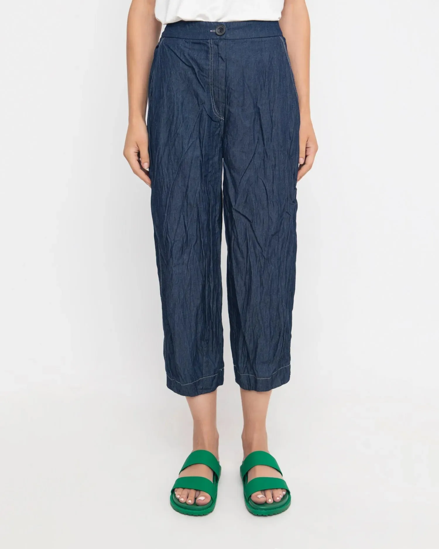 Ozai N Ku Crinkle Crop Trousers, Denim