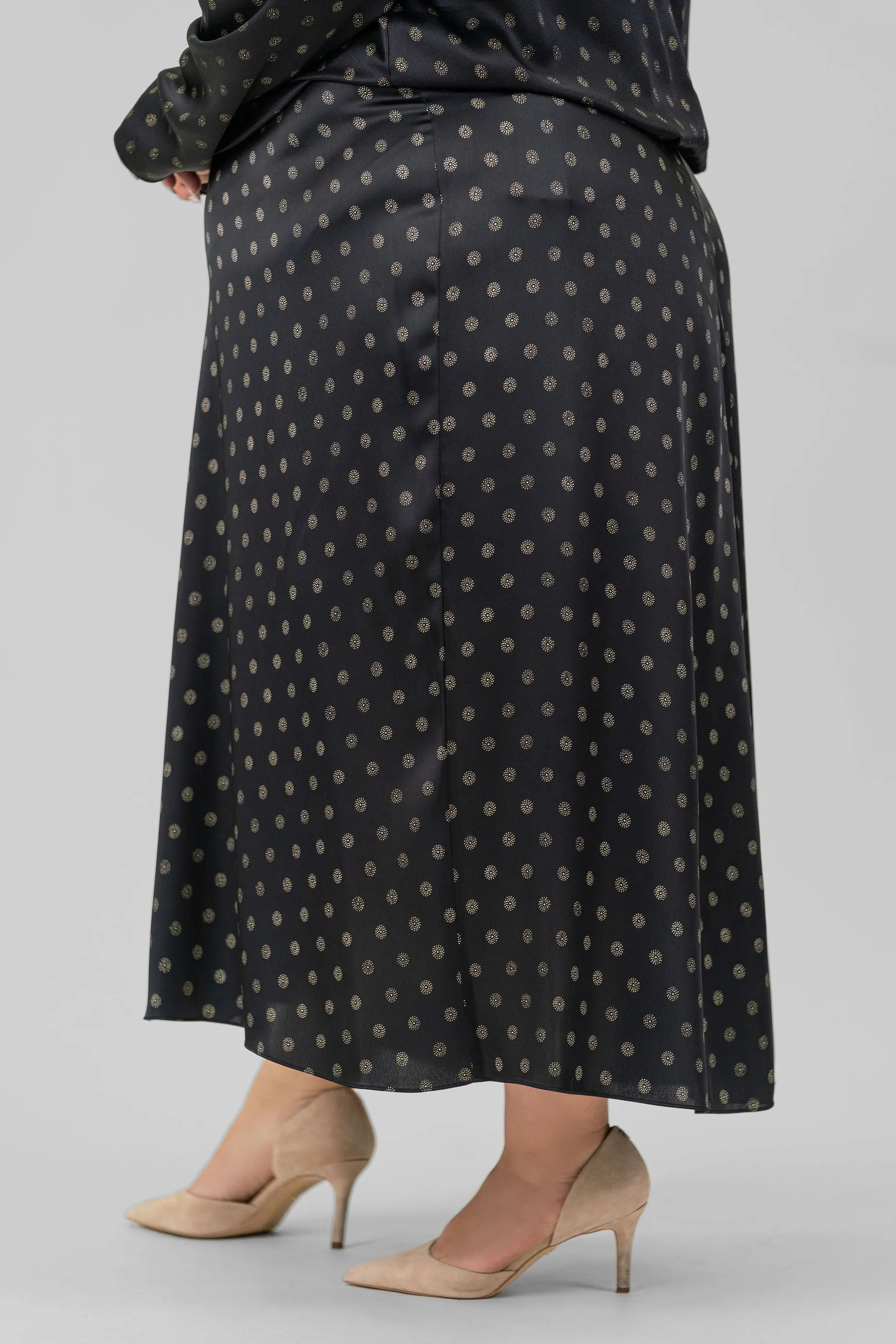 SUN DOT DRAPED SLIP SKIRT