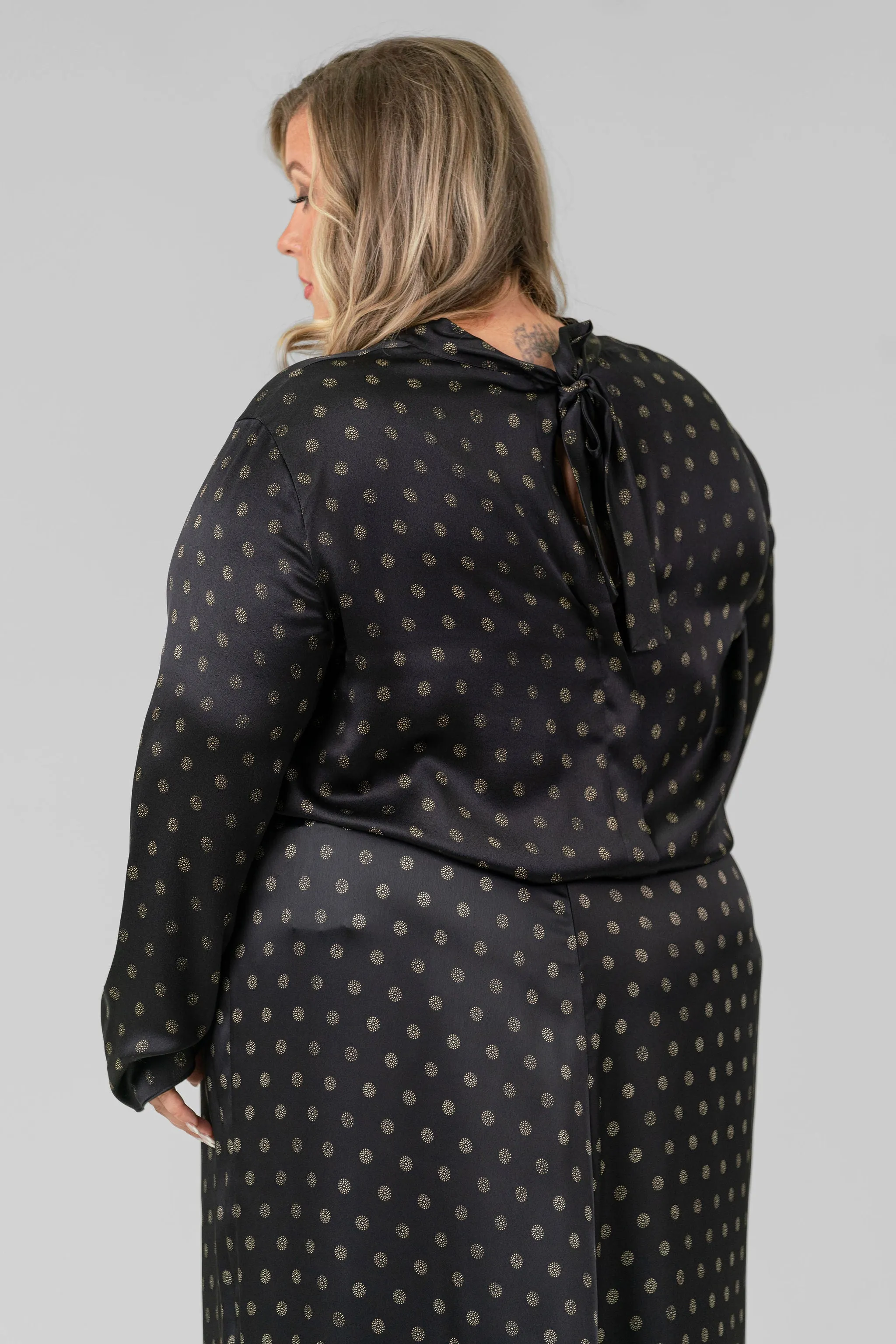 SUN DOT MOCK NECK BLOUSE