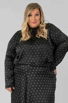 SUN DOT MOCK NECK BLOUSE