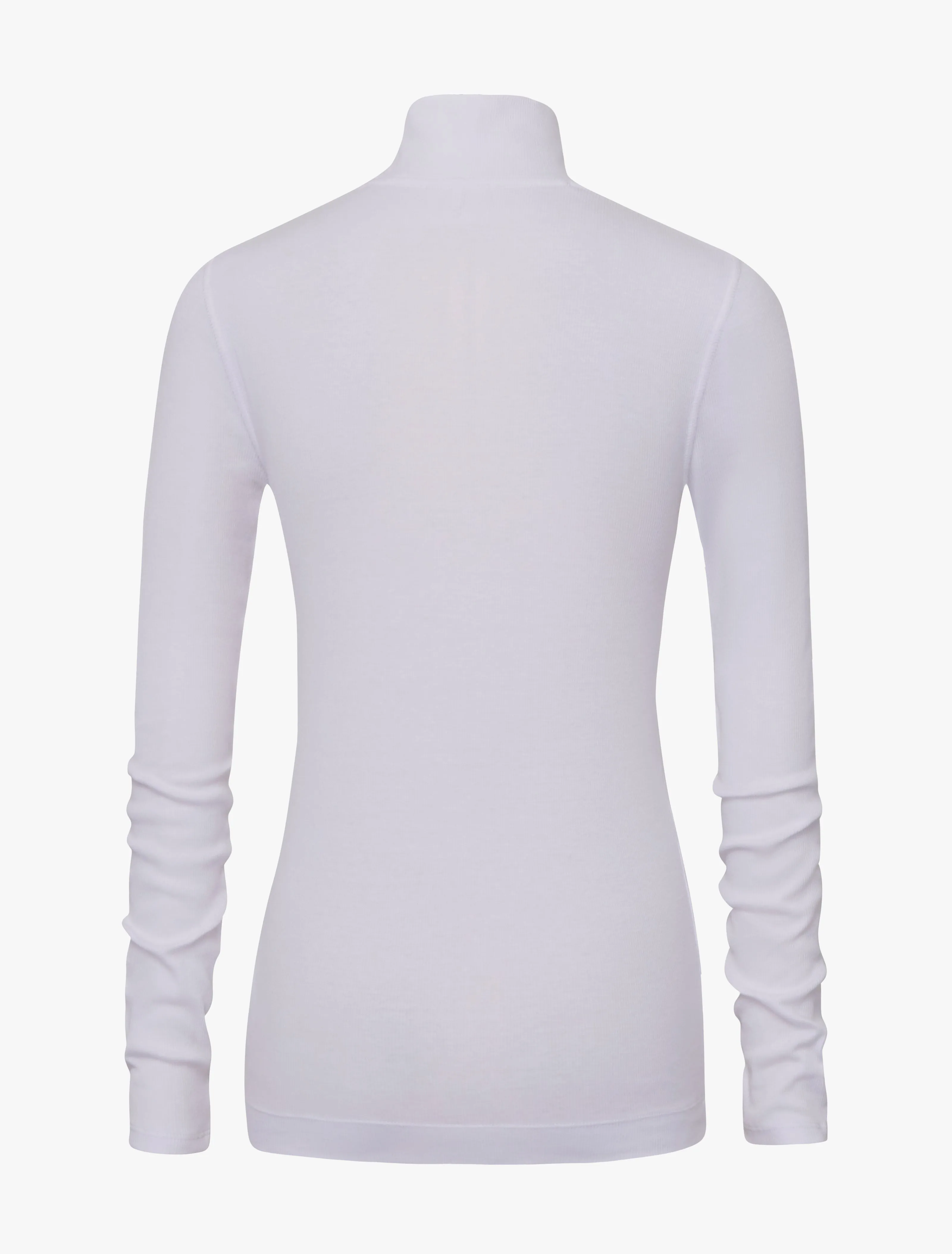 Suri Classic Rib High Neck Top in White